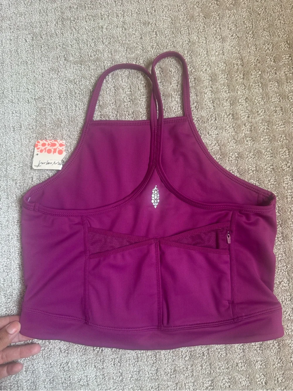 Free People Movement Aubergine Strappy Back Crop Workout Tank Top Size M